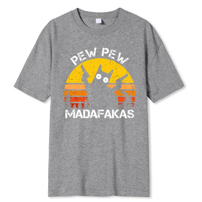 Pew Pew Cat with Guns T-shirt