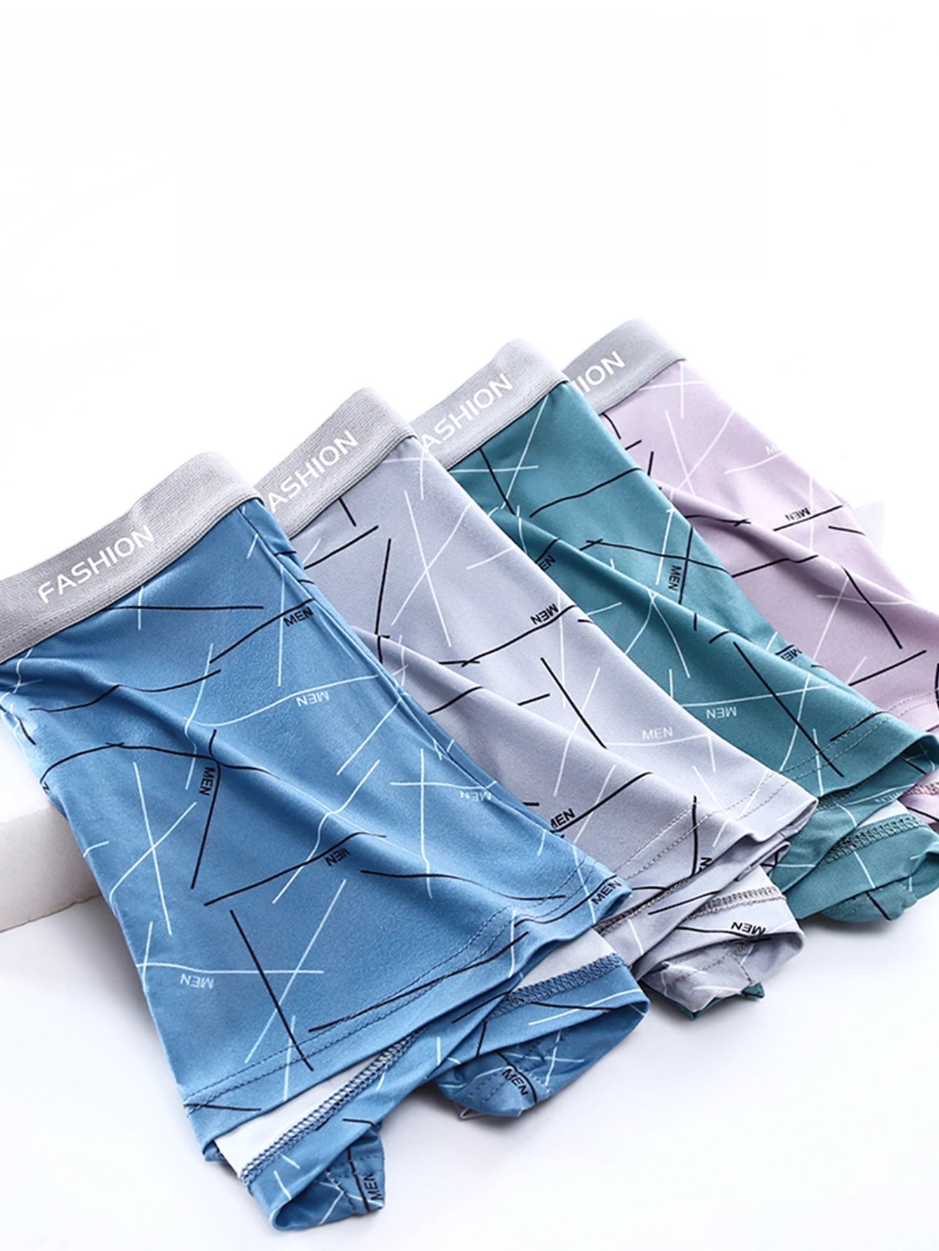 4Pcs Soft Fashionable Boxer Briefs for Men
