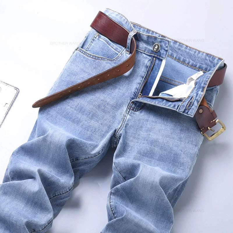 Spring Light Blue Slim Fit Denim Jeans