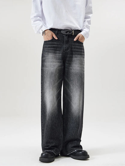 Vintage Distressed Baggy Straight Denim Jeans