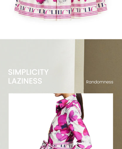 Women's Long sleeved Flower Print Party Dress