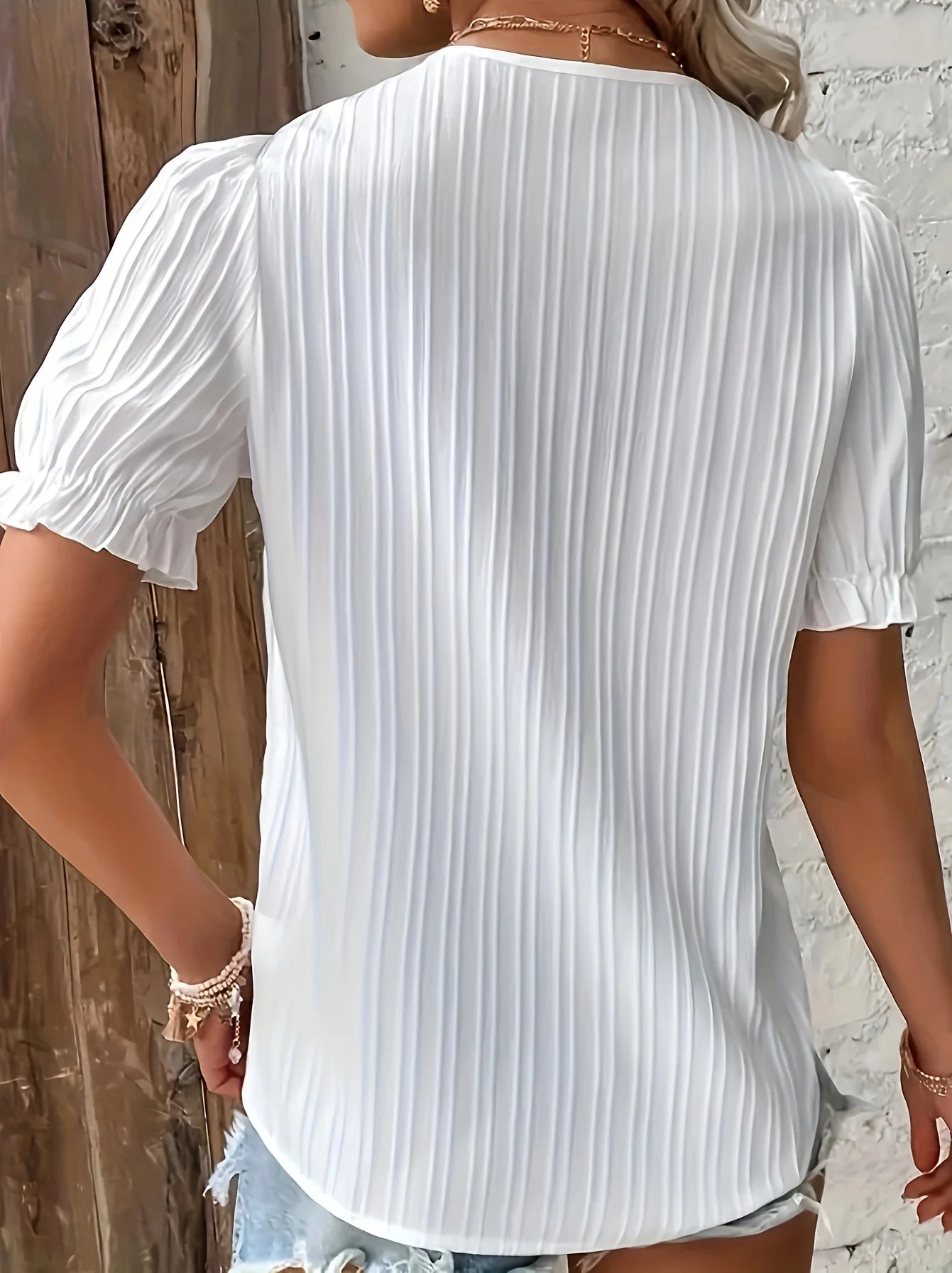 Plus Size Elegant Short Sleeve Top