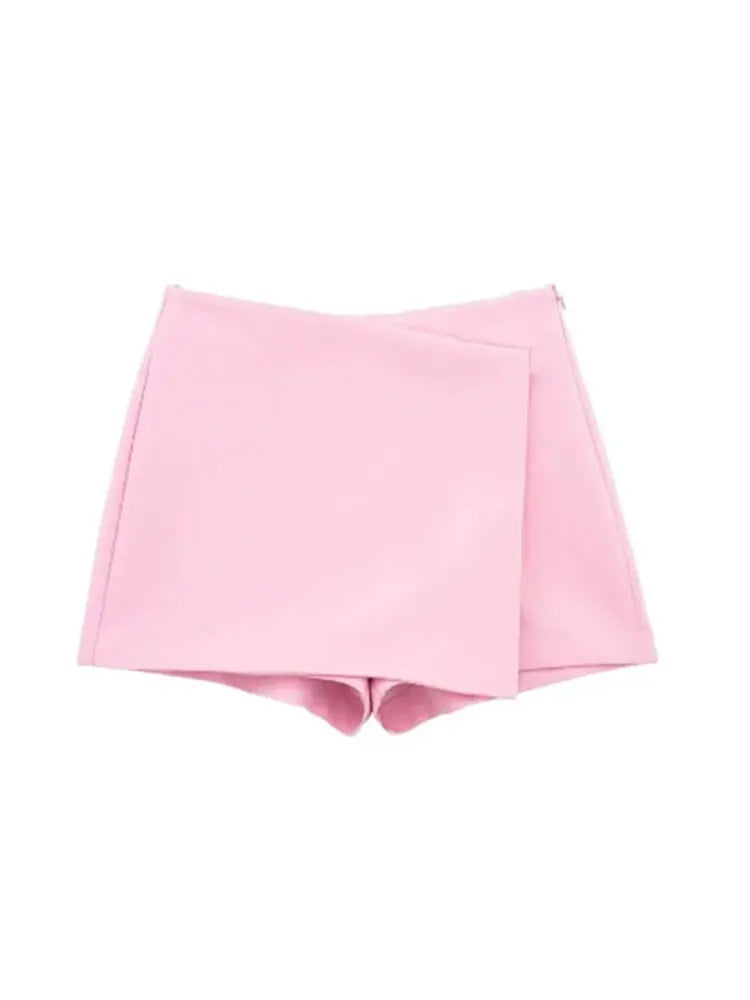 Asymmetric High Waist Vintage Skirt Shorts