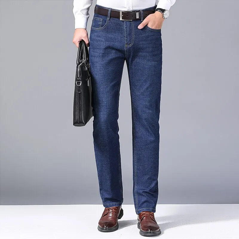 Classic Black Biker Denim Jeans