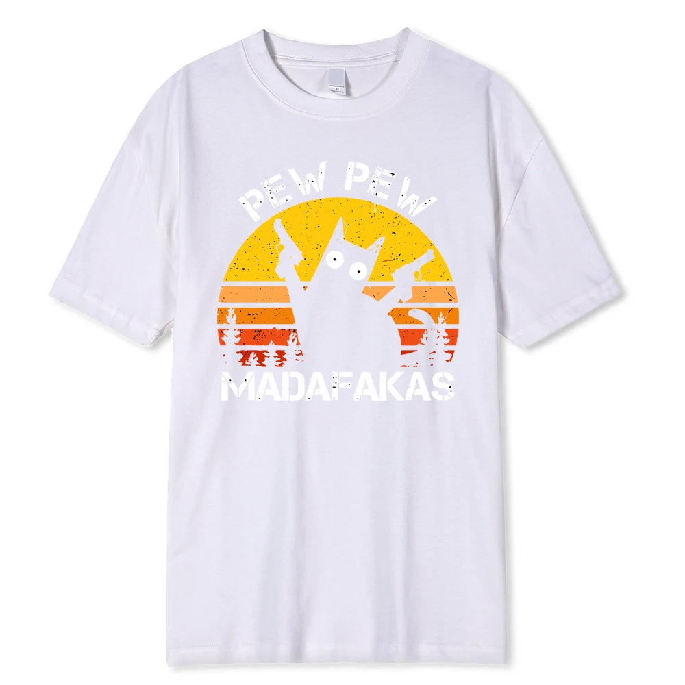 Pew Pew Cat with Guns T-shirt