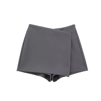Asymmetric High Waist Vintage Skirt Shorts