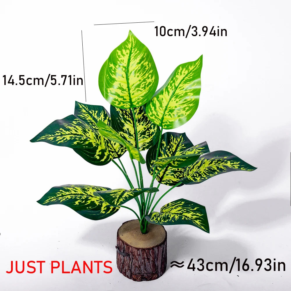43cm 12 Forks Artificial Munster Tree Green Fake Plants