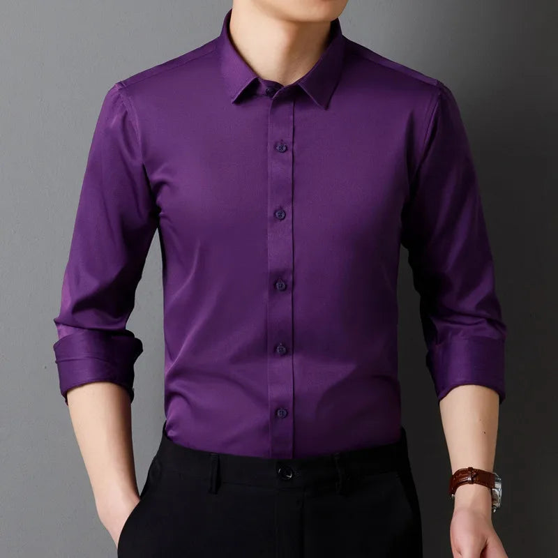 Classic Solid Color Long Sleeve Shirt