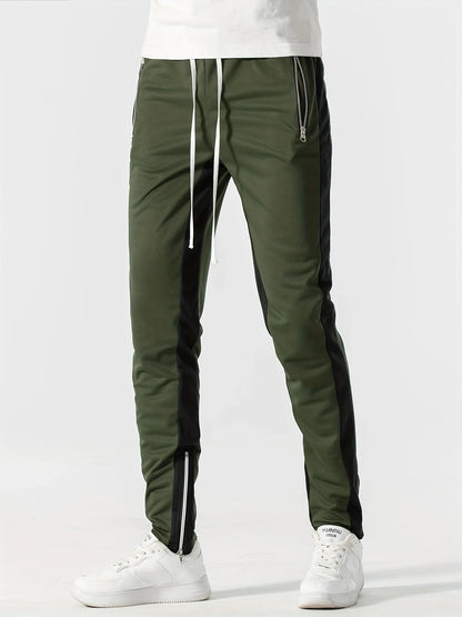 Color Block Jogging Pants with Zip Pockets