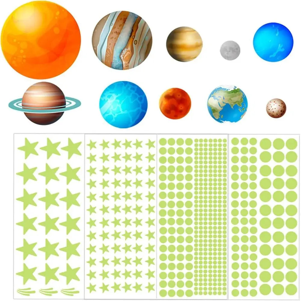 Luminous Stars Wall Stickers DIY PVC Glow in The Dark Planet