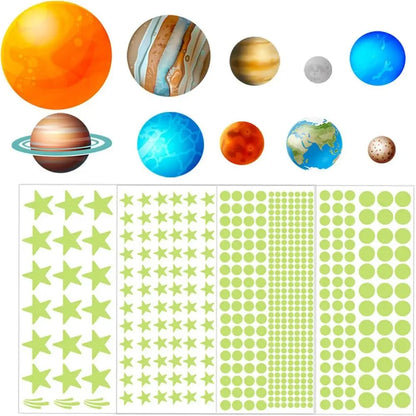 Luminous Stars Wall Stickers DIY PVC Glow in The Dark Planet