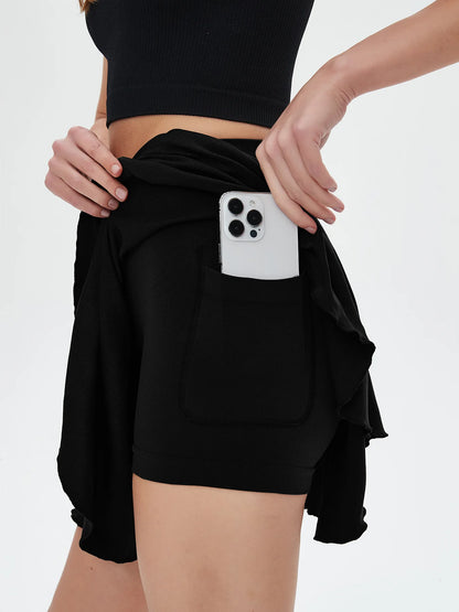 High Waisted Tennis Mini Skirt with Pockets