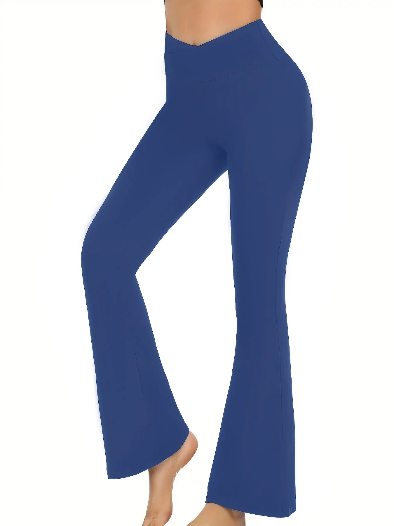 High Waist Crossover Flare Leggings – Bootcut Yoga Pants for Women