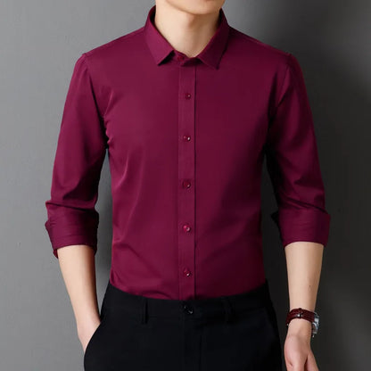 Classic Solid Color Long Sleeve Shirt