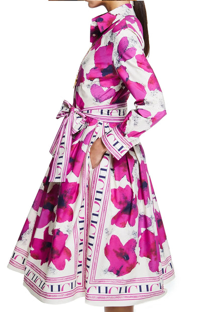 Women's Long sleeved Flower Print Party Dress