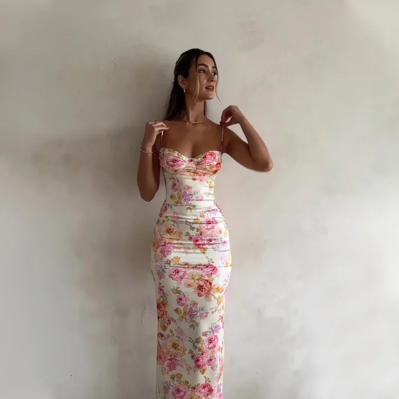 Floral Spaghetti Strap Slim Mini Dress