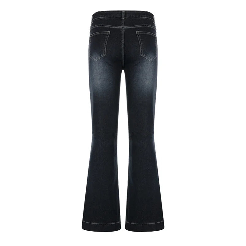 New Flare Jeans – Women’s Low Waist Vintage Aesthetic Denim Pants