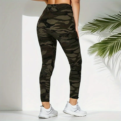 Camouflage Gray Green Tight Casual High Stretch