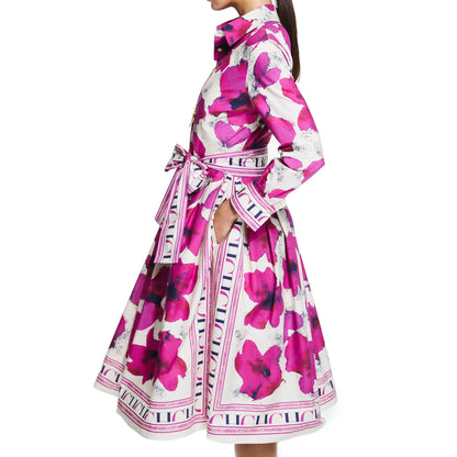 Women's Long sleeved Flower Print Party Dress