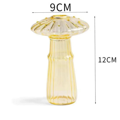Transparent Glass Mushroom Vase - Hydroponic Planter