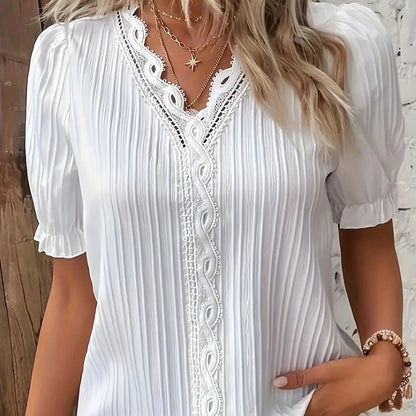 Plus Size Elegant Short Sleeve Top