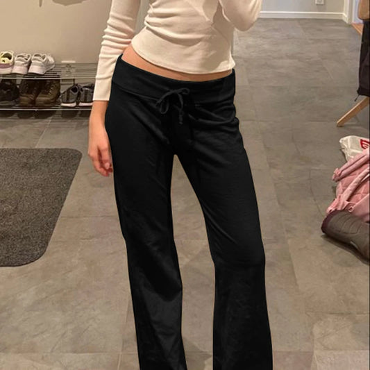 Aesthetic Basic Drawstring Pants – Effortless Vintage Street Style