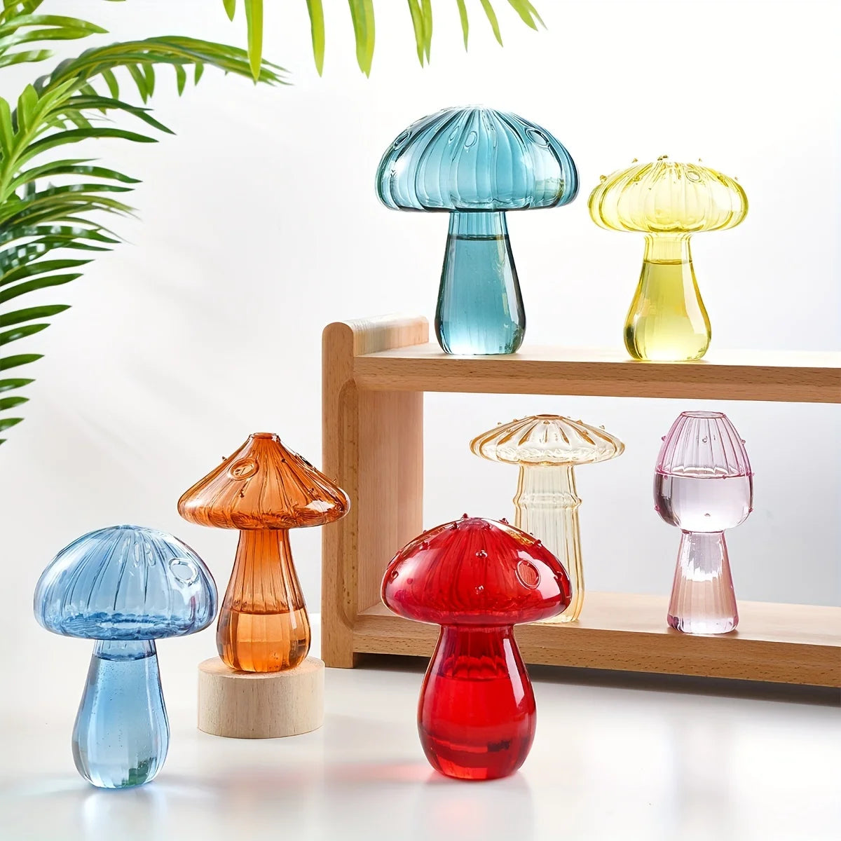 Transparent Glass Mushroom Vase - Hydroponic Planter