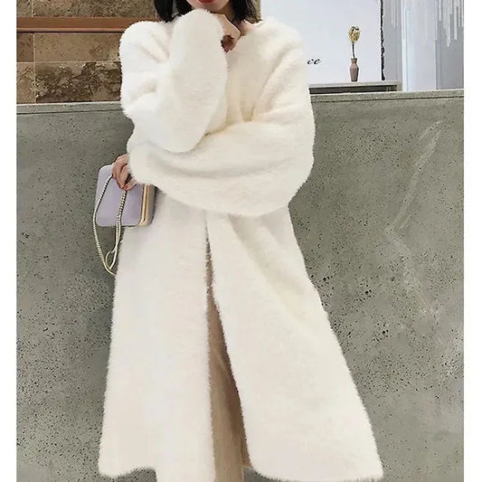 Knitted fluffy long sleeve Cashmere sweater