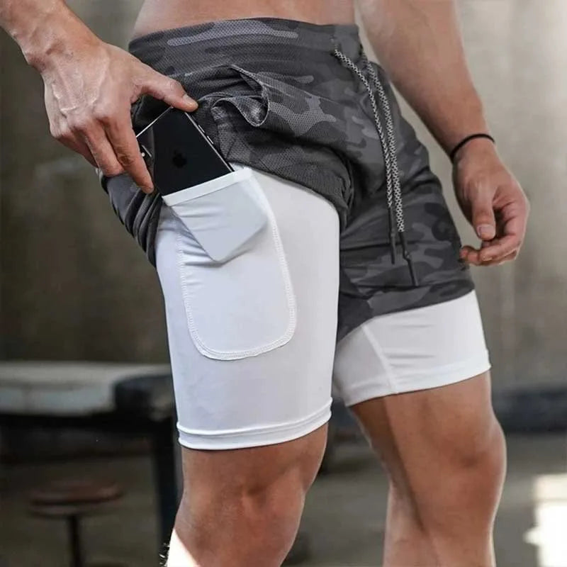 Camo 2-in-1 Quick Dry Running Shorts