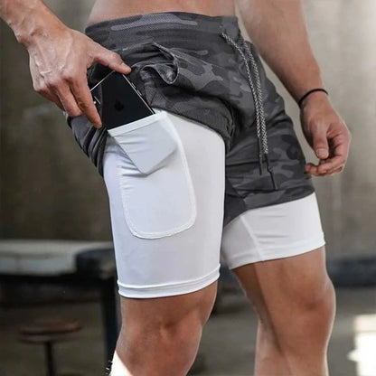 Camo 2-in-1 Quick Dry Running Shorts