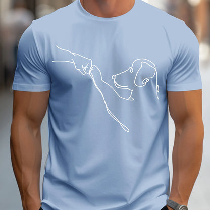 Cotton Funny Dog Print Short Sleeve T-shirt