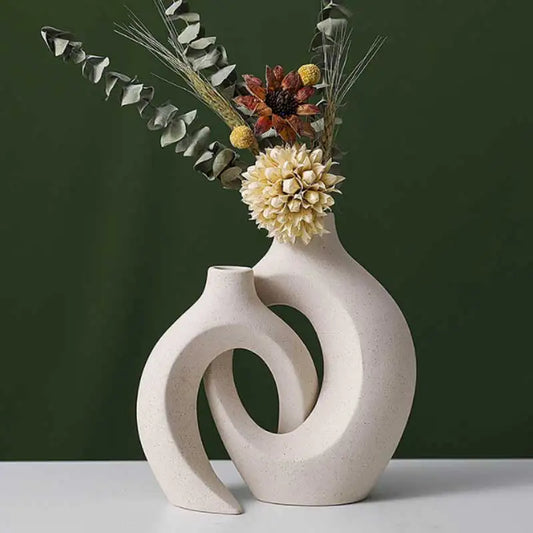 Creative White Simple European Ceramic Vase Set