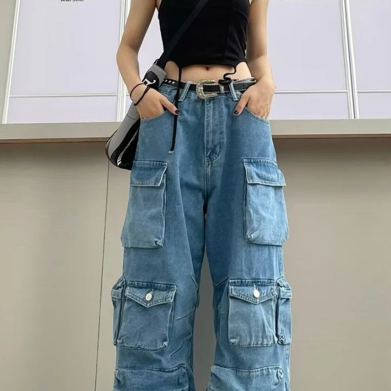 Trendy Women's Streetwear Cargo Jeans