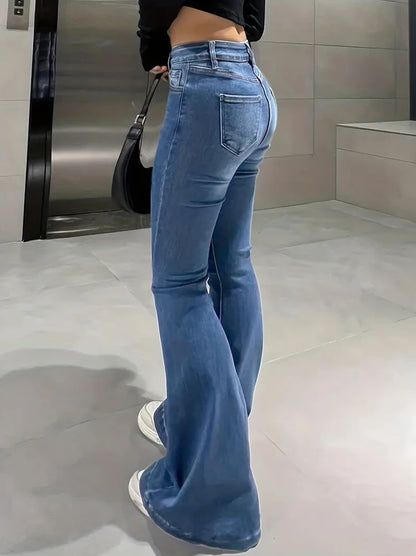 High Waist Slimming Bootcut Jeans – Trendy Street Style Essential