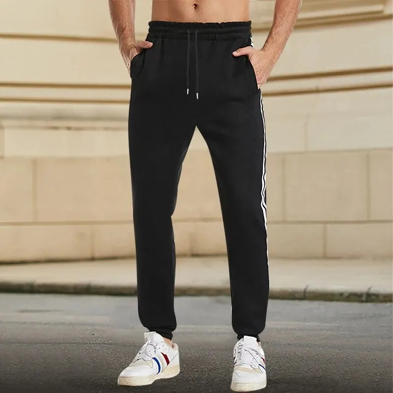 Korean Style Black White Stripe Slim Pants