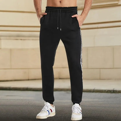 Korean Style Black White Stripe Slim Pants