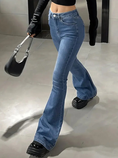 High Waist Slimming Bootcut Jeans – Trendy Street Style Essential