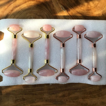 Rose Quartz Powder Crystal Jade Roller Massager