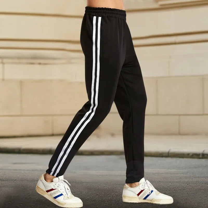 Korean Style Black White Stripe Slim Pants