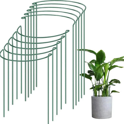 6pcs Tall Plant Support Stakes Metal Half Round Garden Plant