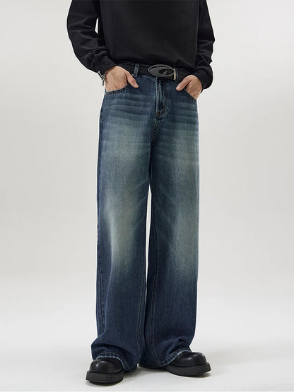 Vintage Distressed Baggy Straight Denim Jeans