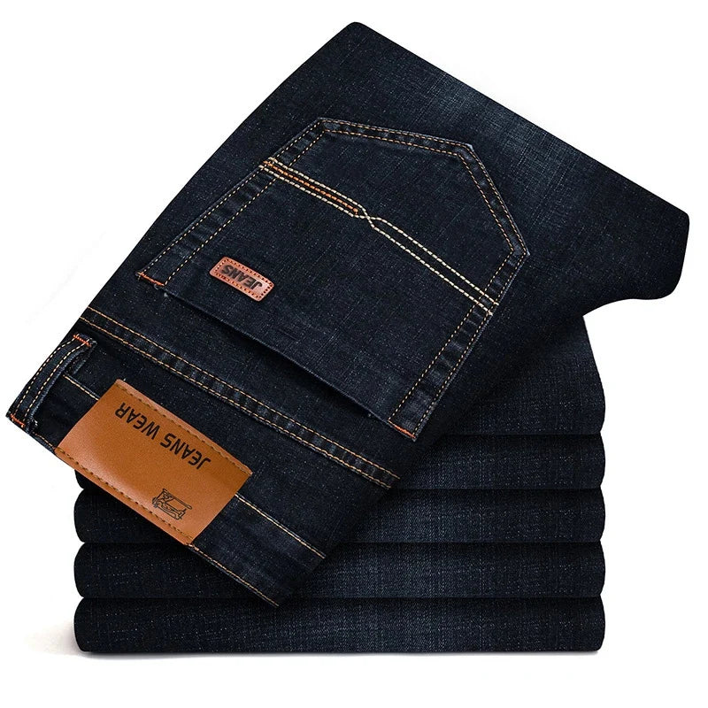 Autumn Classic Fitted Stretch Denim Jeans