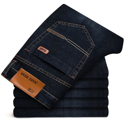 Autumn Classic Fitted Stretch Denim Jeans
