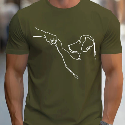 Cotton Funny Dog Print Short Sleeve T-shirt