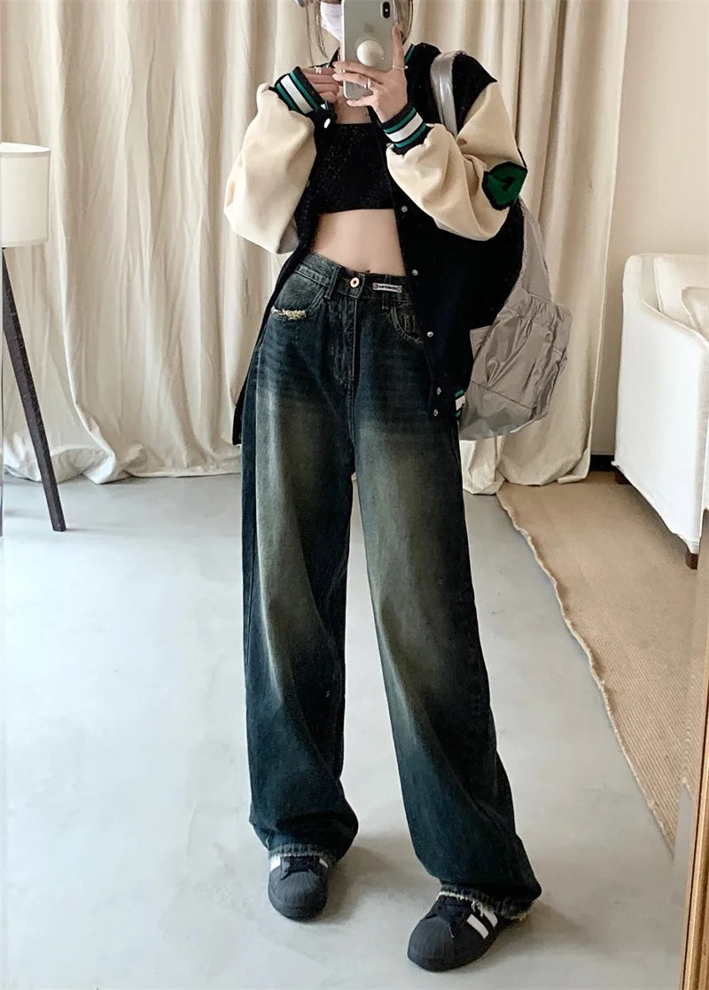 Women's Loose Wide Leg Jeans – Retro Street Fashion Essential
