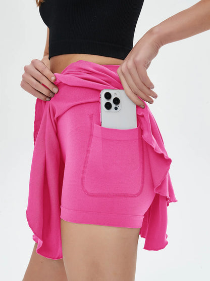 High Waisted Tennis Mini Skirt with Pockets