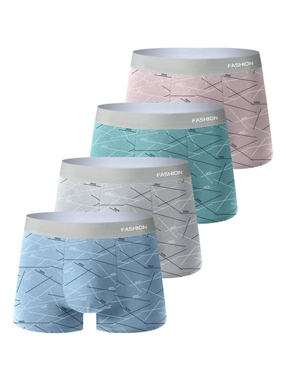 4Pcs Soft Fashionable Boxer Briefs for Men