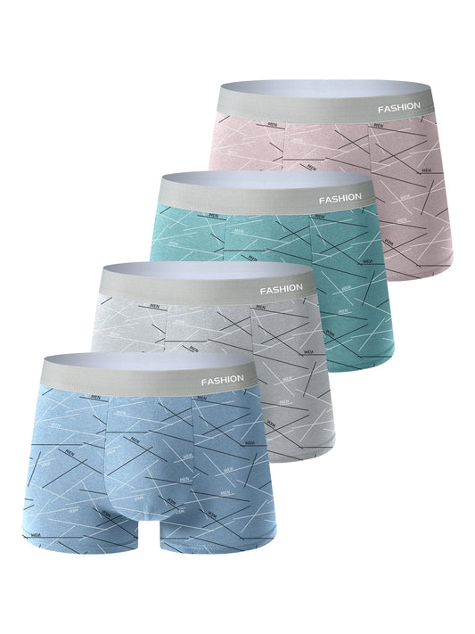 4Pcs Soft Fashionable Boxer Briefs for Men