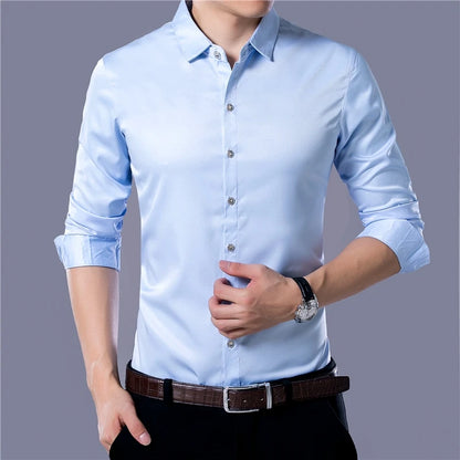 Men's  Solid Color Long Sleeved Shirt