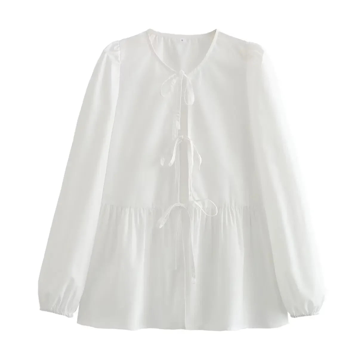 Vintage Women Puff Sleeve Loose Shirts